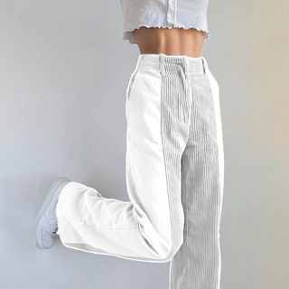 Elegantly designed women's high-waisted trousers with wide legs, crafted from a soft, durable fabric. These versatile pants offer a chic style suitable for both 2