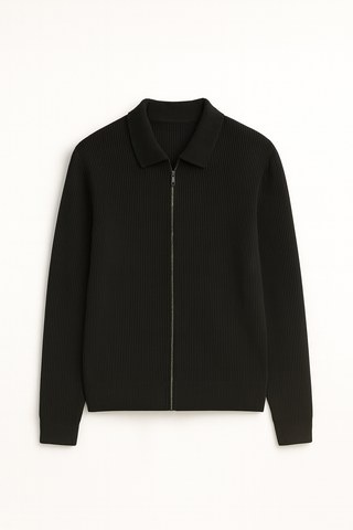 Herrenjacke – Feinstrick mit Reißverschluss, schlicht & edel