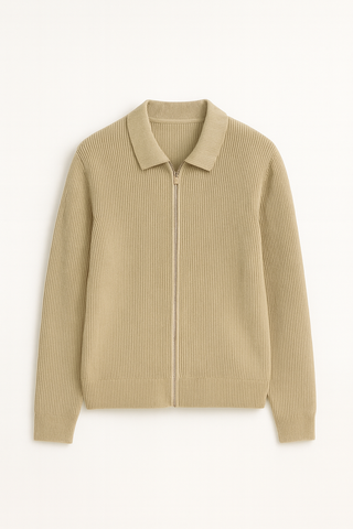 Herrenjacke – Feinstrick mit Reißverschluss, schlicht & edel
