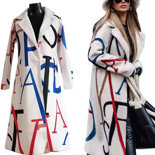 This women's oversized winter coat features an artistic and elegant design, crafted from high-quality materials for warmth and style, making it a perfect blend of comfort and 2