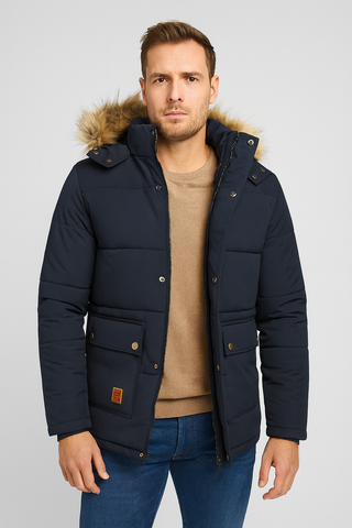Herren Winterparka – Isoliert, Warm & Wetterfest
