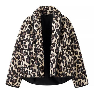 Damenjacke – Leopardenmuster, Stilvoll & Warm