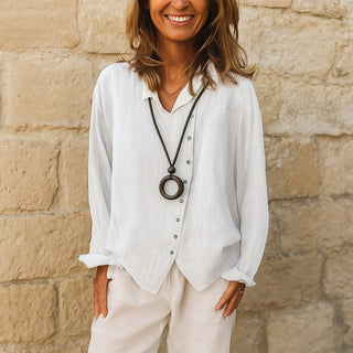 Damenbluse – Vintage Polo-Design, Elegant & Zeitlos